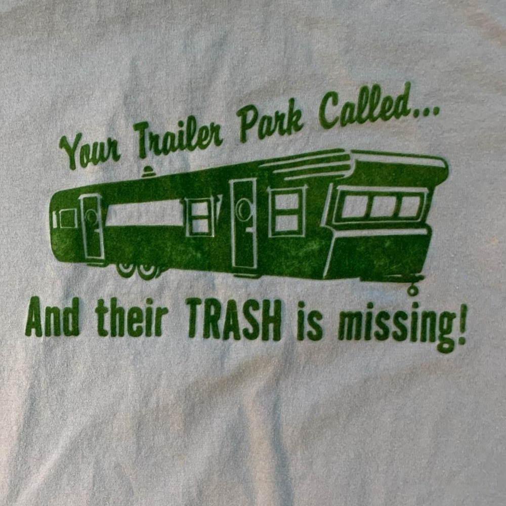 Vintage 1990s Trailer Park Trash tshirt velvet graphics Large - Picture 2 of 4